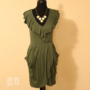 Olive Ruffle Dress